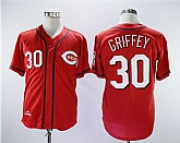 Reds 30 Ken Griffey Jr Red Throwback Cool Base Stitched Baseball Jerseys,baseball caps,new era cap wholesale,wholesale hats